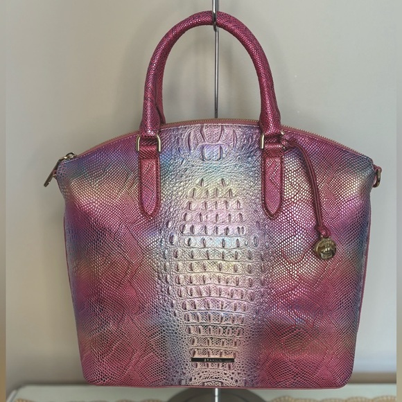 Brahmin Handbags - IRIDESCENT BRAHMIN LARGE Croc Embossed Ombre Iridescent Leather Satchel